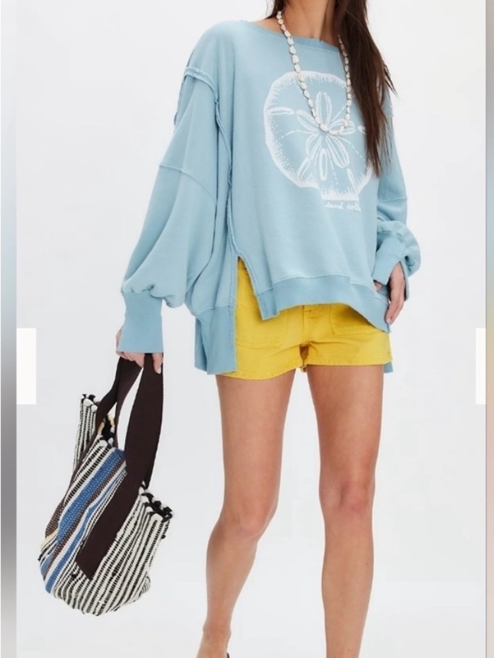 We The Free Graphic Camden Pullover- Sand Dollar Size Medium - Picture 2 of 8
